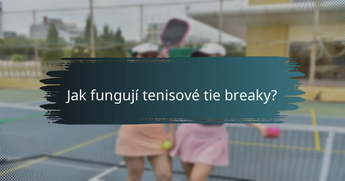 Jak fungují tenisové tie breaky?