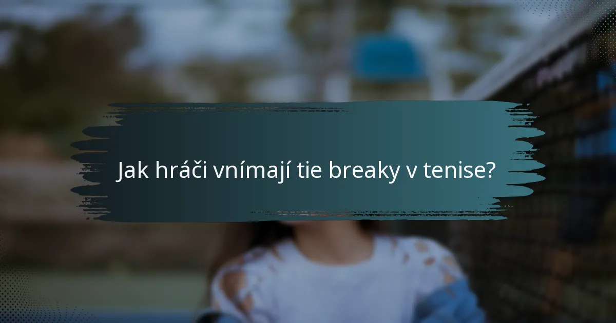 Jak hráči vnímají tie breaky v tenise?
