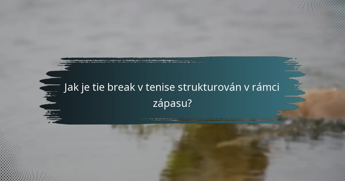 Jak je tie break v tenise strukturován v rámci zápasu?