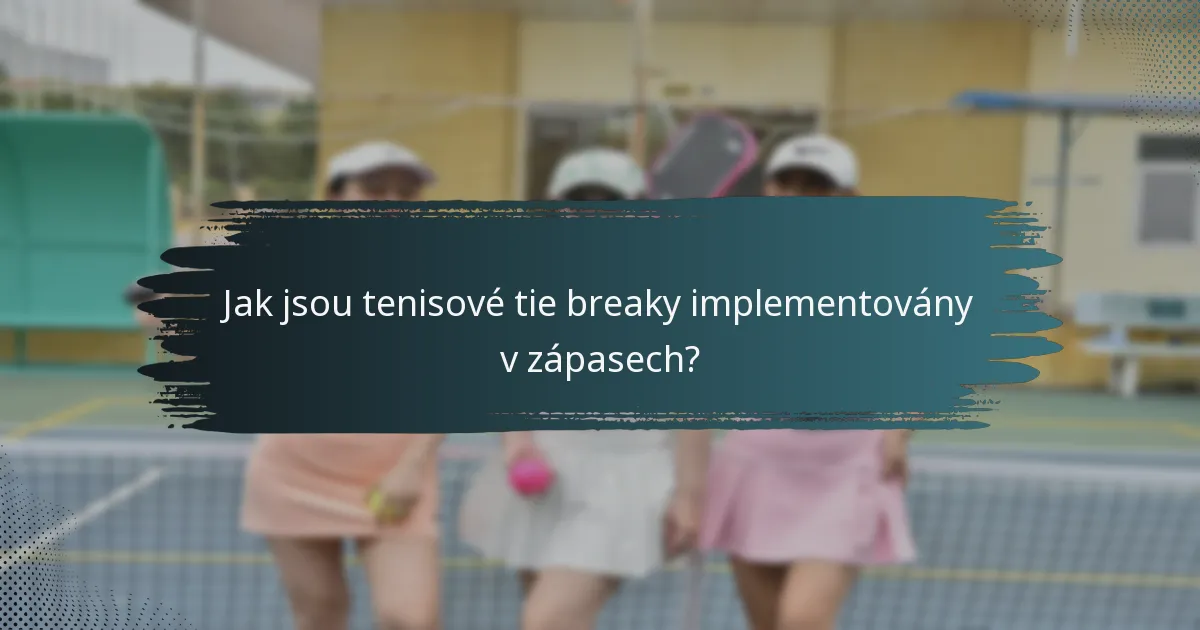 Jak jsou tenisové tie breaky implementovány v zápasech?