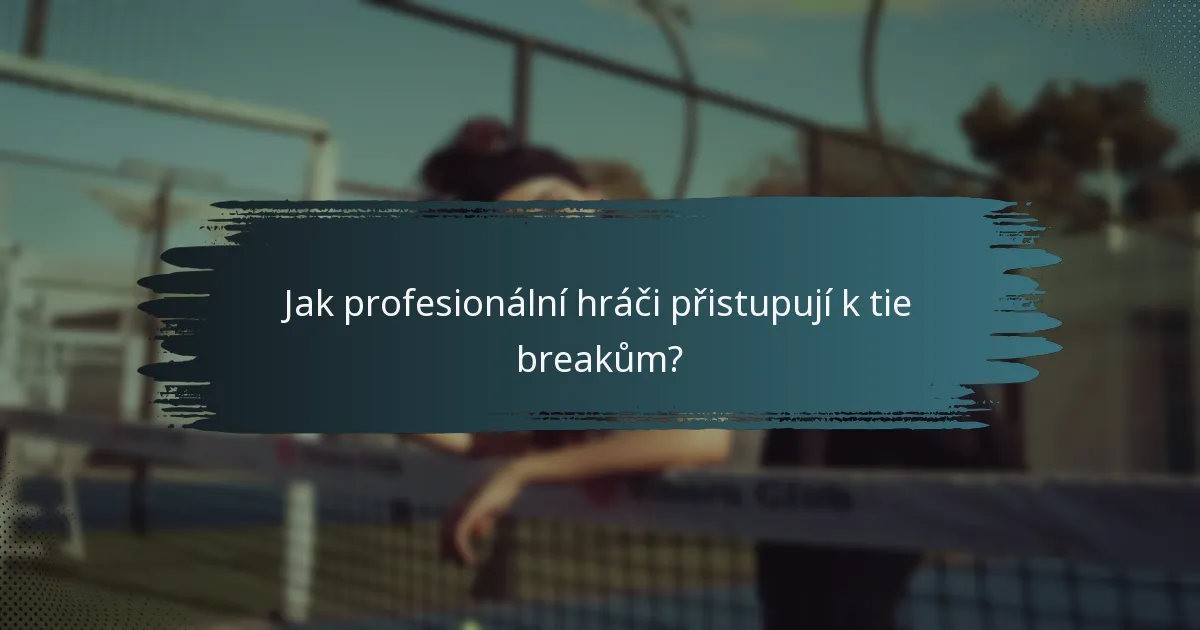 Jak profesionální hráči přistupují k tie breakům?
