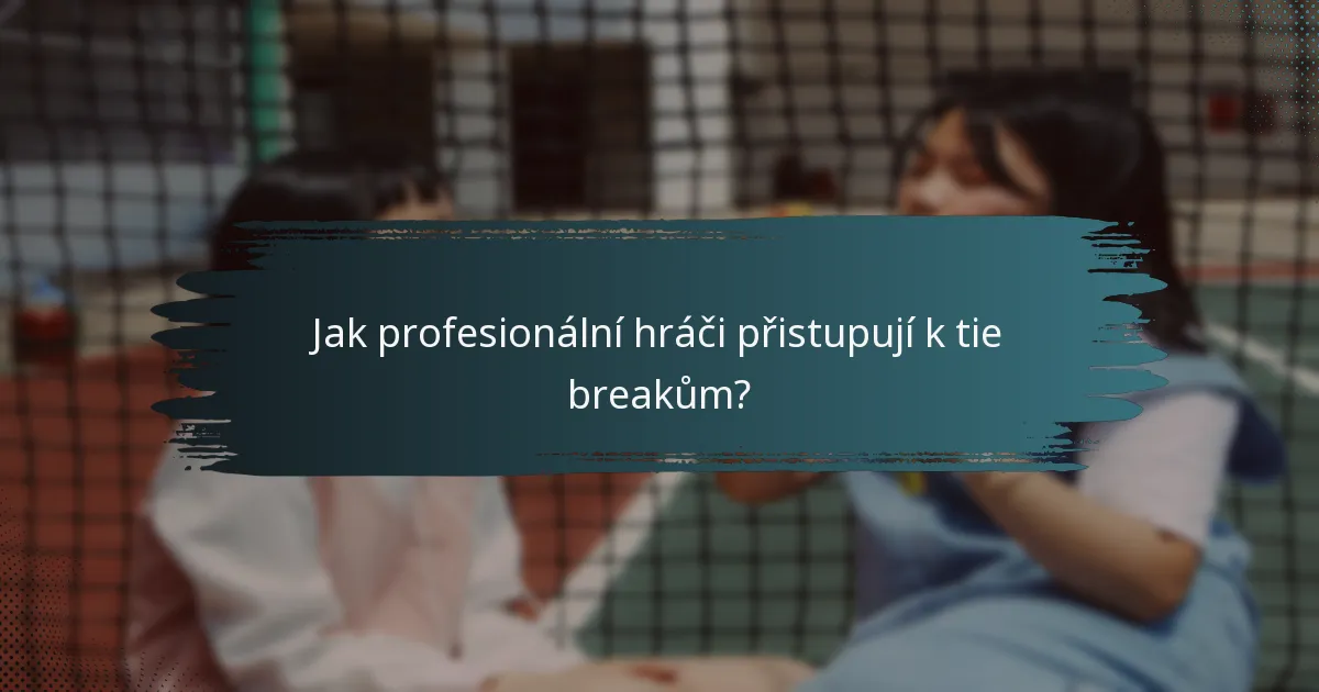 Jak profesionální hráči přistupují k tie breakům?