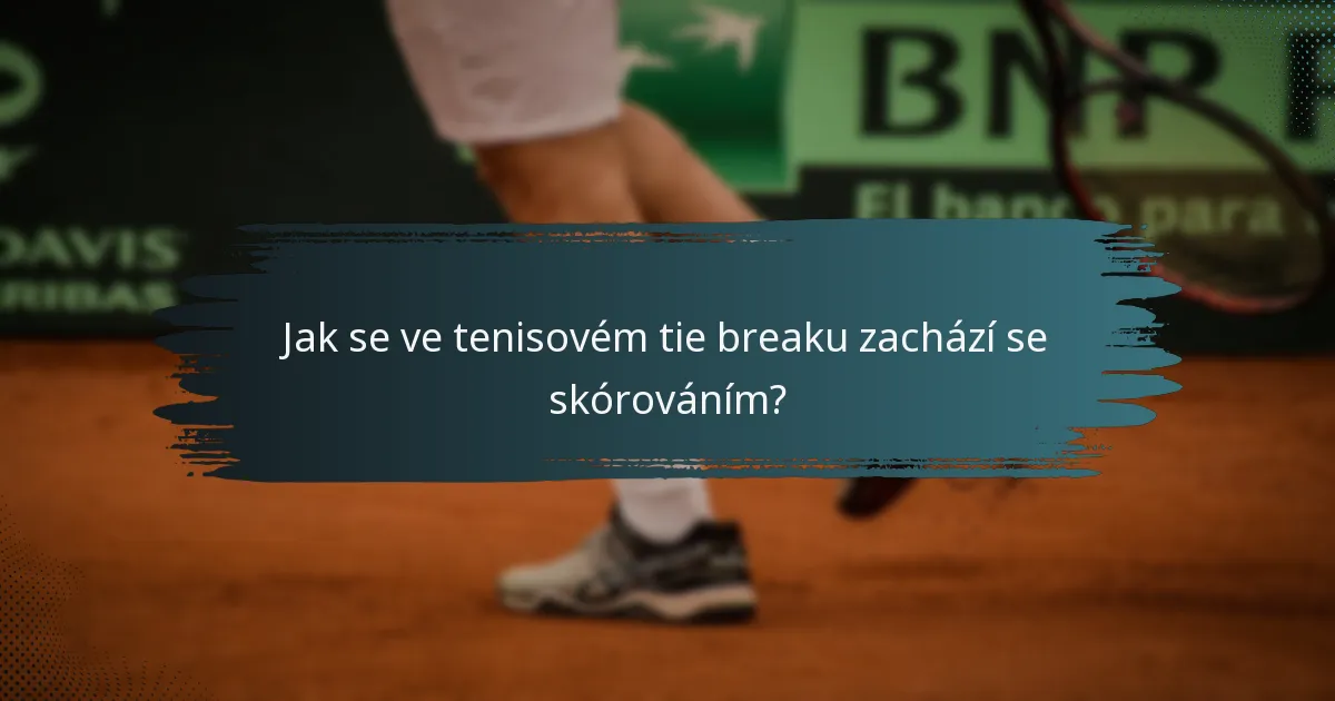 Jak se ve tenisovém tie breaku zachází se skórováním?