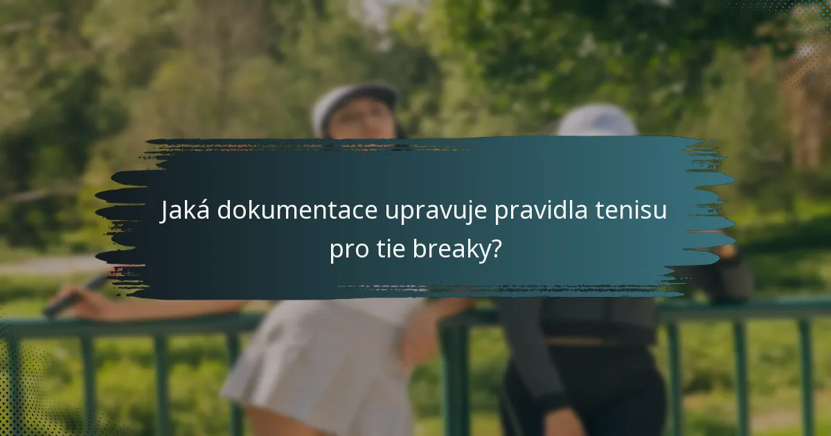 Jaká dokumentace upravuje pravidla tenisu pro tie breaky?