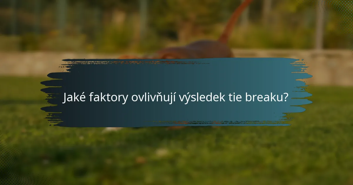 Jaké faktory ovlivňují výsledek tie breaku?