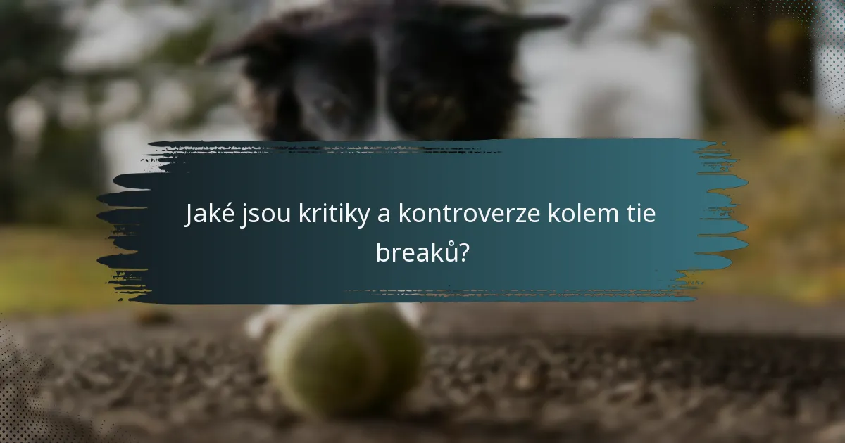 Jaké jsou kritiky a kontroverze kolem tie breaků?