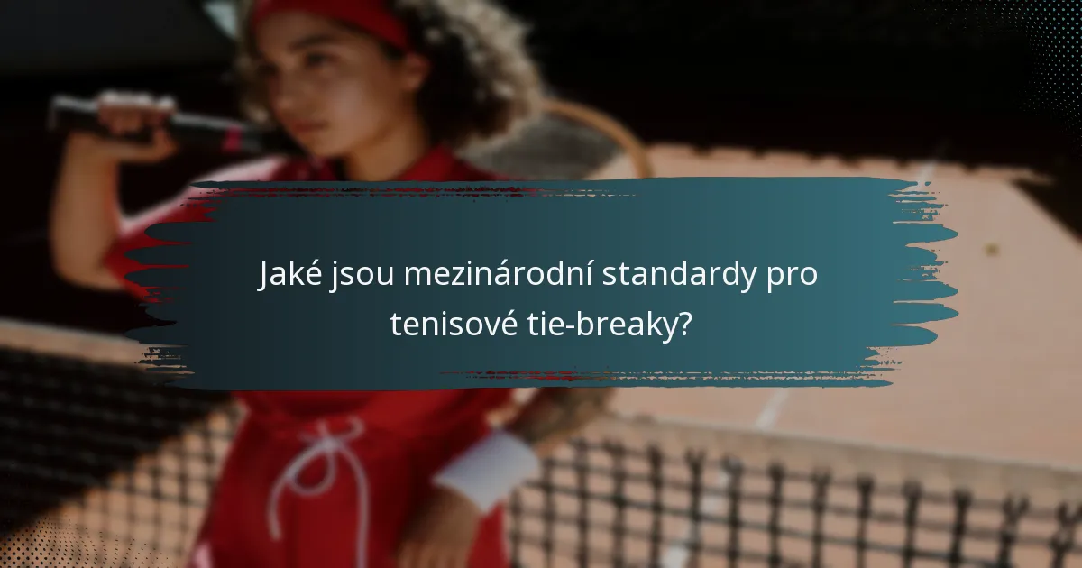 Jaké jsou mezinárodní standardy pro tenisové tie-breaky?