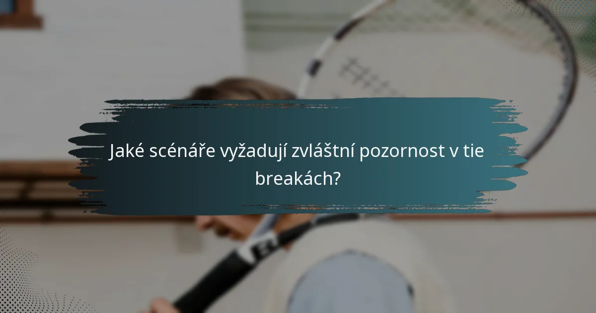 Jaké scénáře vyžadují zvláštní pozornost v tie breakách?