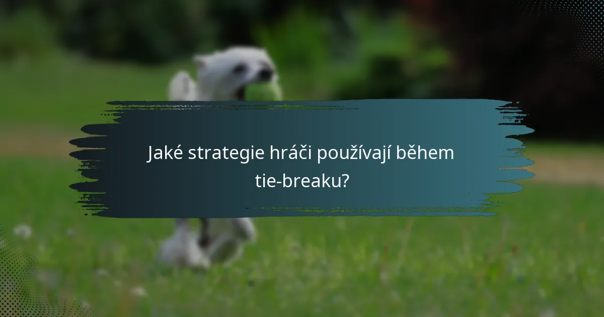 Jaké strategie hráči používají během tie-breaku?