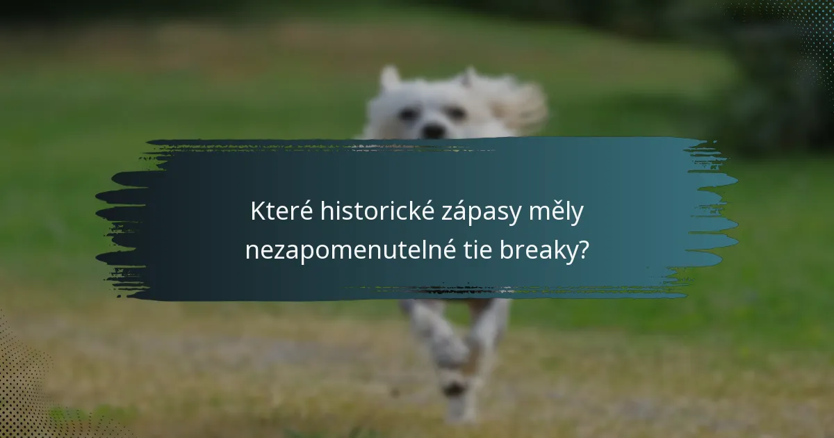 Které historické zápasy měly nezapomenutelné tie breaky?